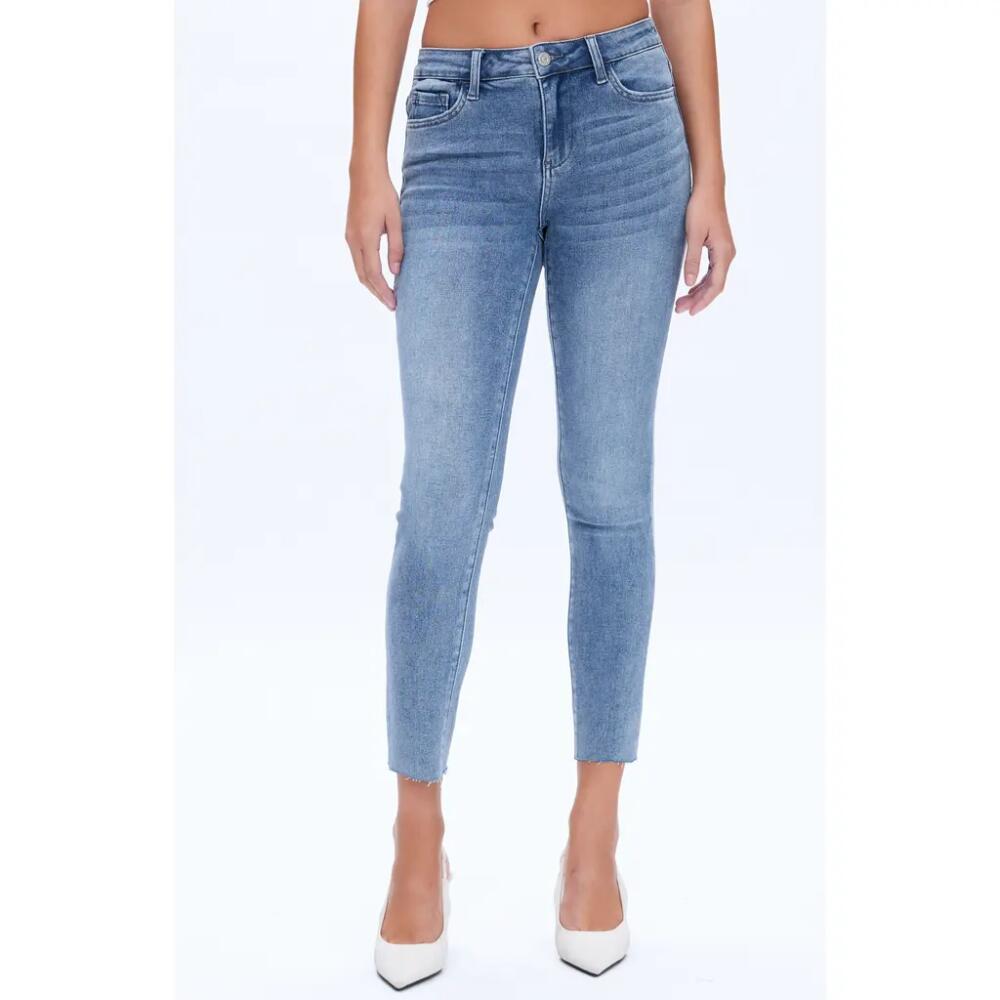 Bayeas Raw Hem Mid Rise Ankle Skinny Jeans in Sky Blue Cover