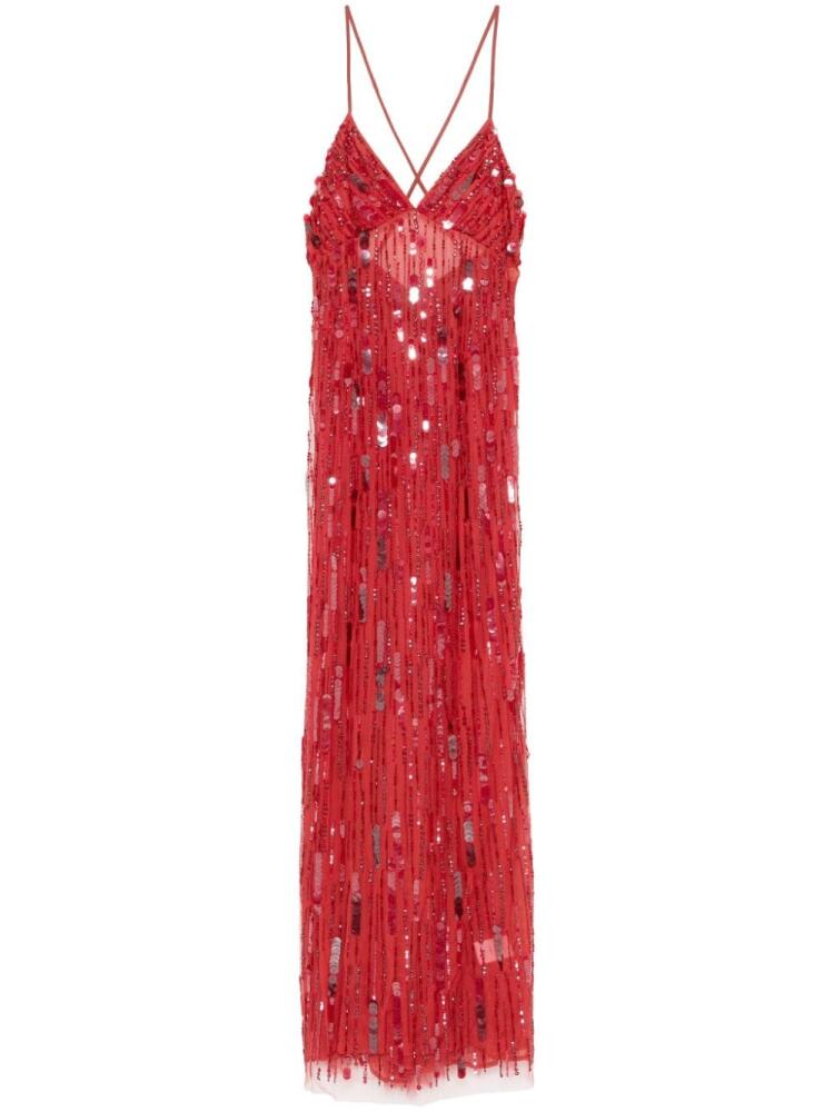 Amen bead embellished dress - Red Cover