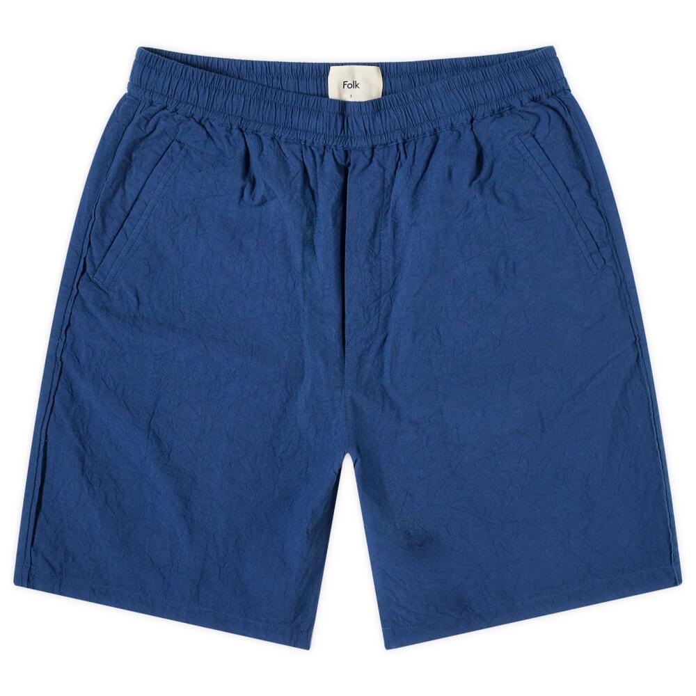 Folk Men's Assembly Shorts in Blue Crinkle Cover