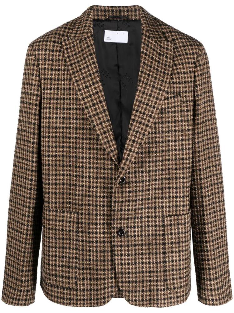 4SDESIGNS checked single-breasted blazer - Brown Cover