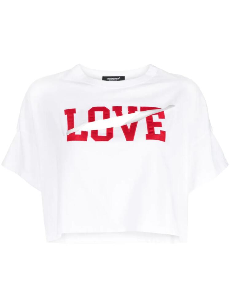 Undercover slogan-print cut-out T-shirt - White Cover