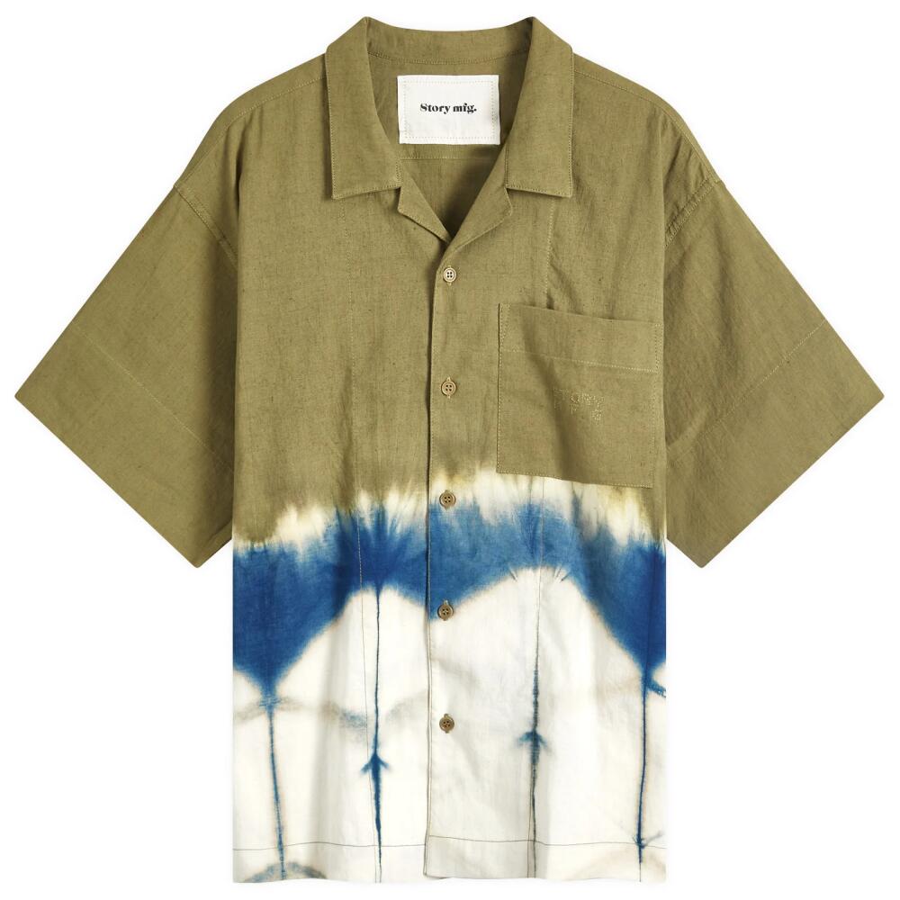 Story mfg. Men's Greetings Vacation Shirt in Forest Clamp Cover