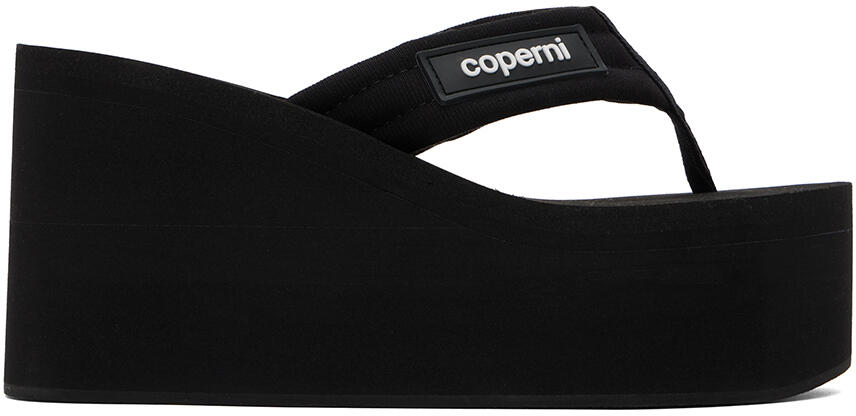 Coperni Black Branded Wedge Sandals Cover