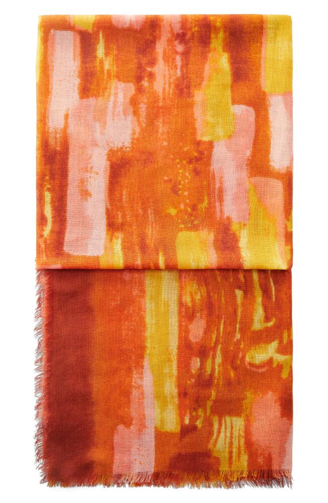 MANGO Abstract Print Scarf in Yellow Multi Cover