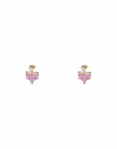 Crystal Haze Woman Earrings Pink Brass, 750/1000 gold plated, Cubic zirconia Cover