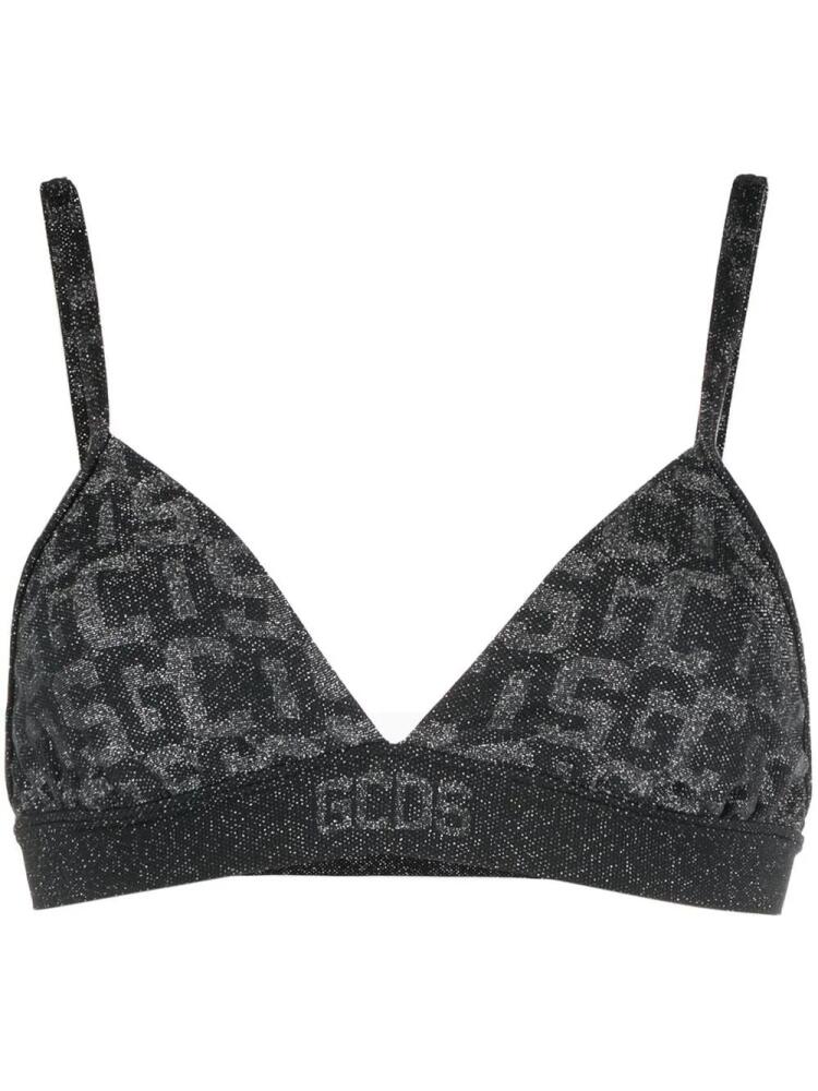 Wolford x GCDS monogram-print sports bra - Black Cover