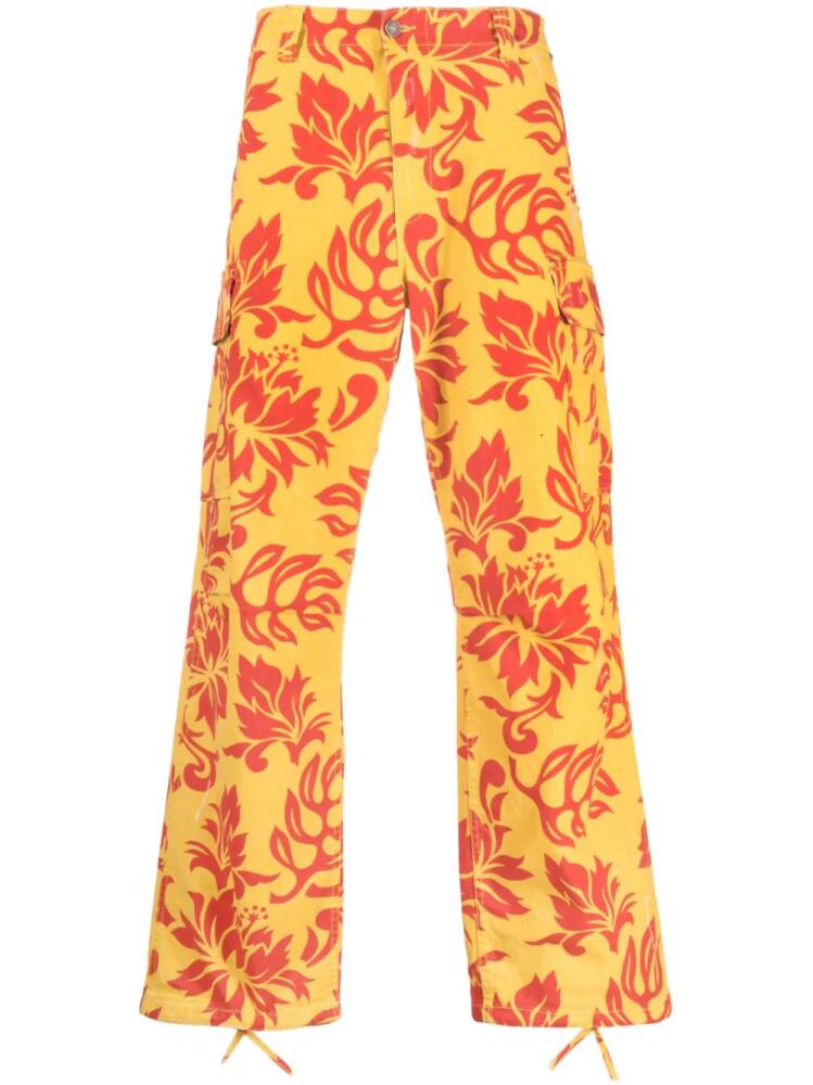 ERL tropical floral-print cargo-trousers - Orange Cover