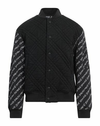 Versace Jeans Couture Man Denim outerwear Black Cotton, Elastane, Polyester, Polyamide Cover