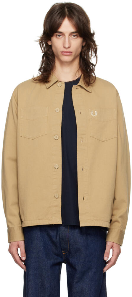 Fred Perry Khaki Twill Overshirt Cover