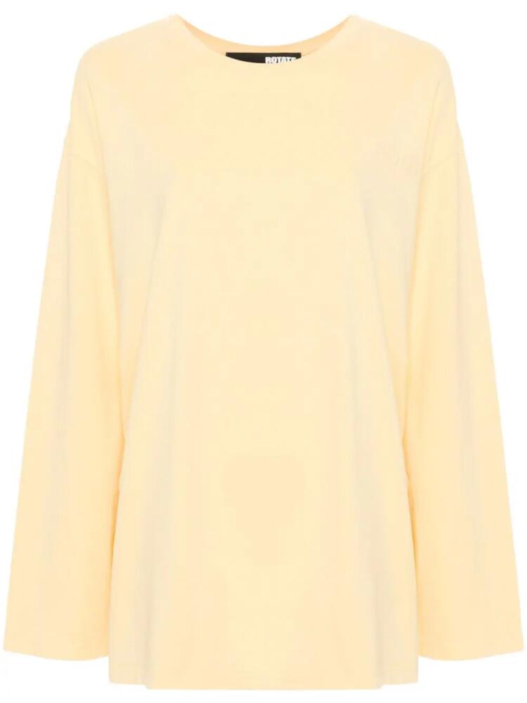 ROTATE BIRGER CHRISTENSEN logo-embroidered long-sleeve T-shirt - Yellow Cover