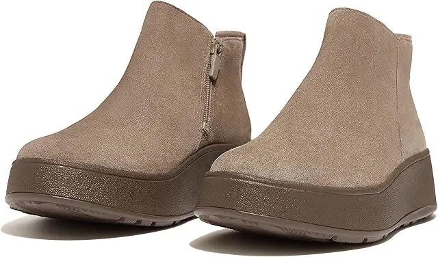 FitFlop F-Mode Suede Flatform Zip Ankle Boots (Minky Grey) Women's Boots Cover