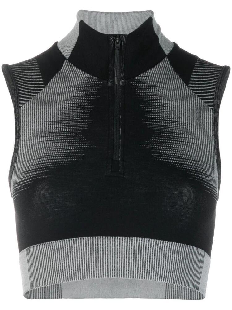 Y-3 high-neck ribbed knit crop top - Black Cover