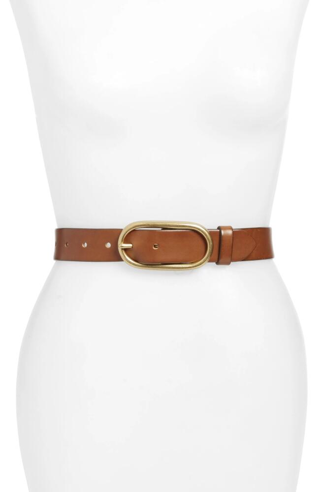 Treasure & Bond Oval Buckle Leather Belt in Cognac Cover