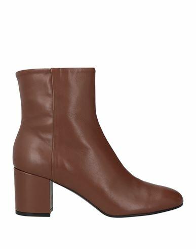 Luca Valentini Woman Ankle boots Brown Leather Cover