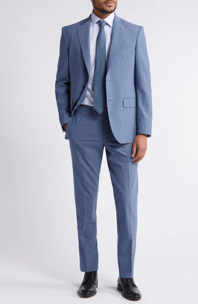 Ted Baker London Jay Slim Fit Light Blue Mélange Stretch Wool Suit Cover