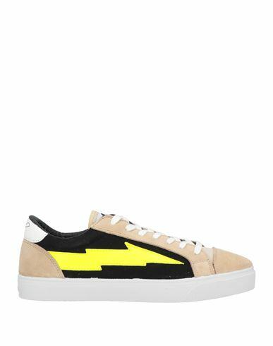 Sanyako Man Sneakers Sand Soft Leather, Textile fibers Cover