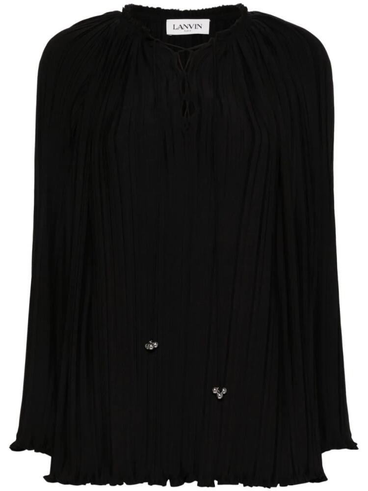 Lanvin long-sleeve pleated blouse - Black Cover