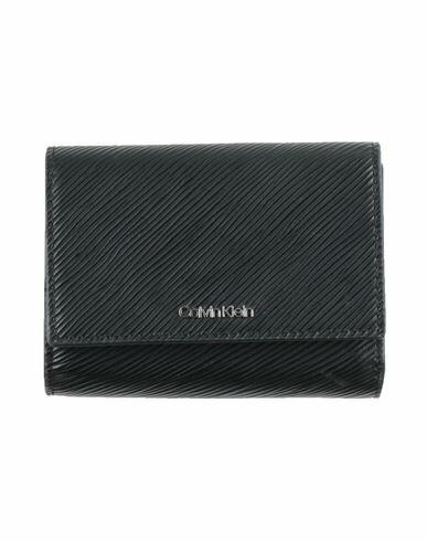 Calvin Klein Woman Wallet Black Polyester, Polyurethane Cover