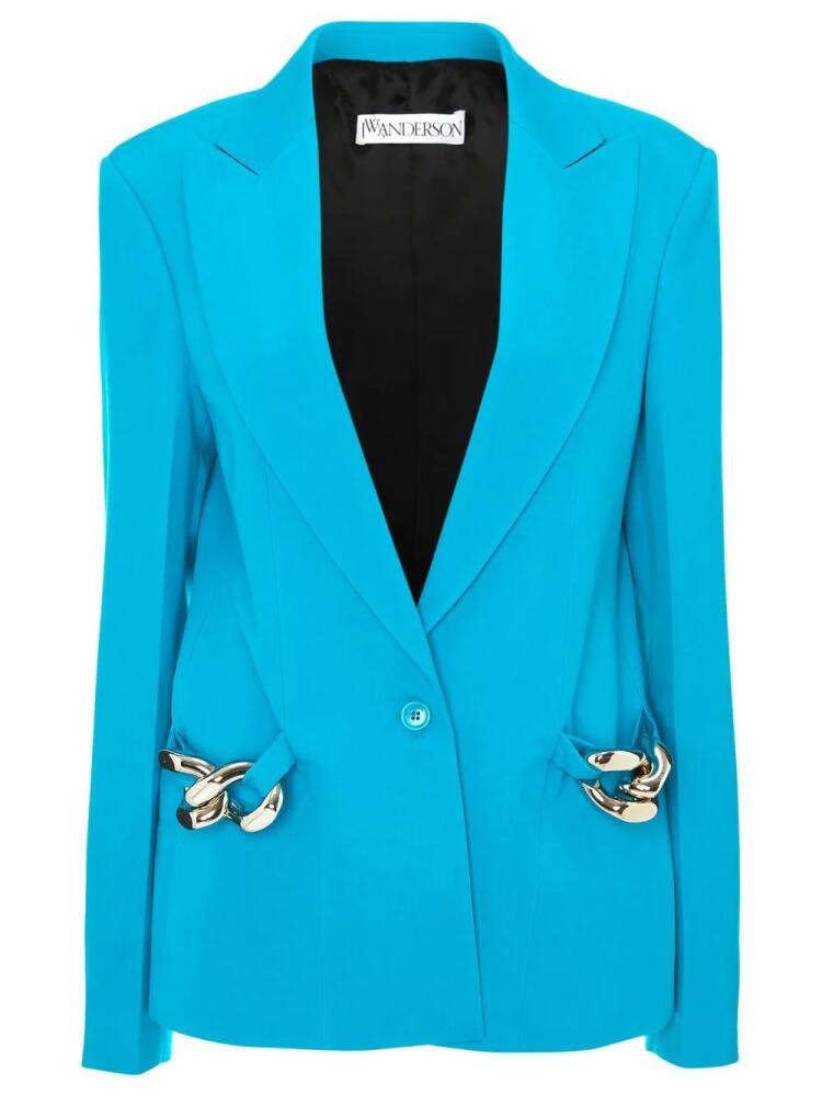 JW Anderson chain-detail single-breasted blazer - Blue Cover