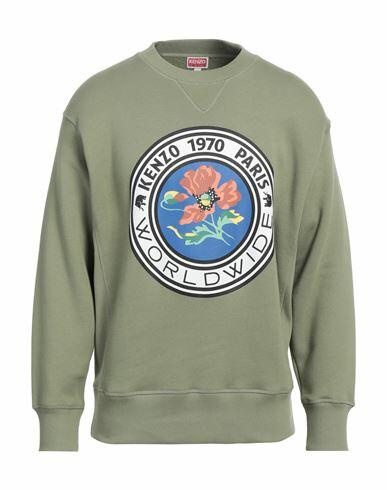 Kenzo Man Sweatshirt Military green Cotton Cover