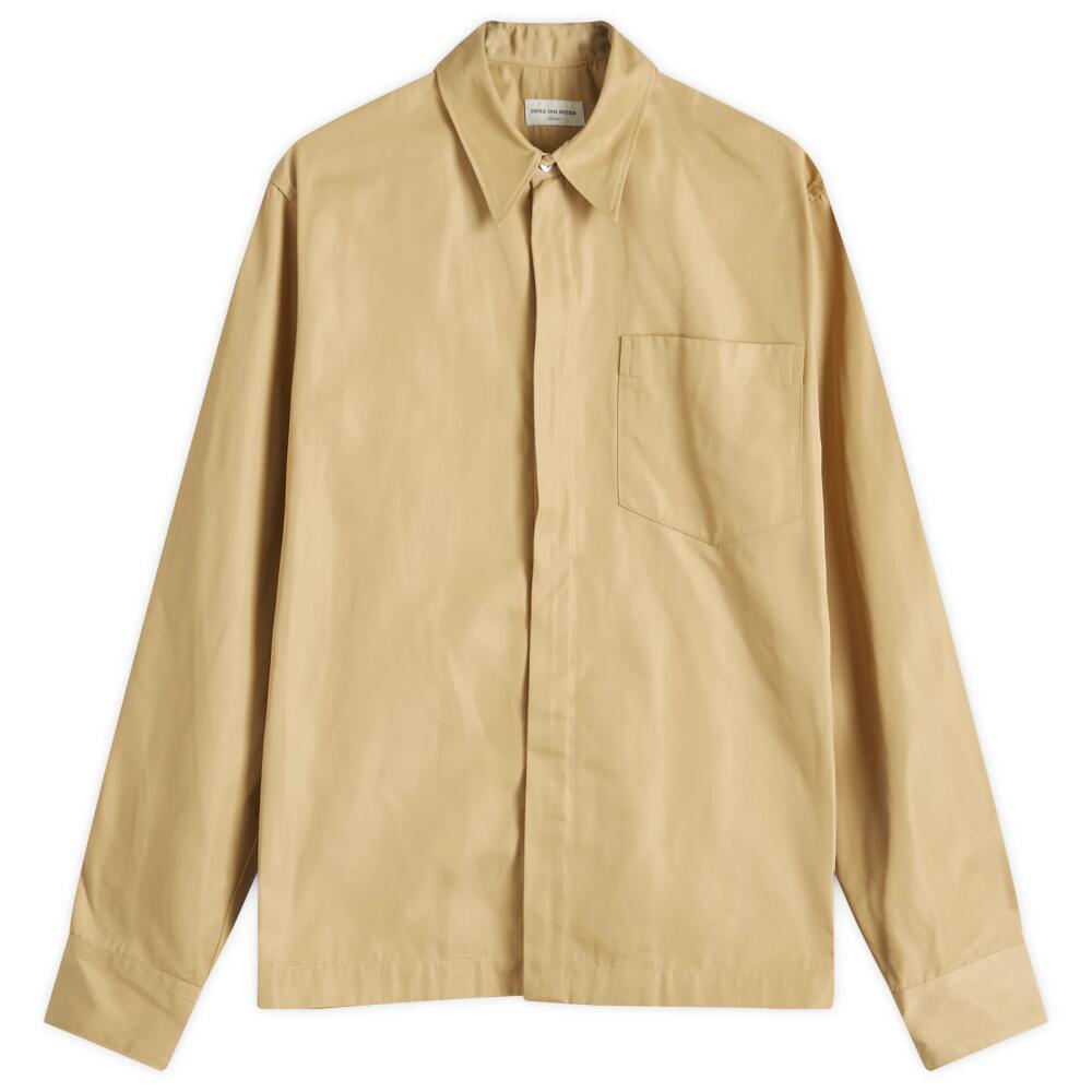 Dries Van Noten Men's Corran Water Repellent Zip Overshirt in Cream Cover