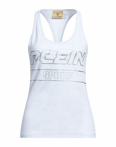 Plein Sport Woman Tank top White Cotton, Elastane Cover