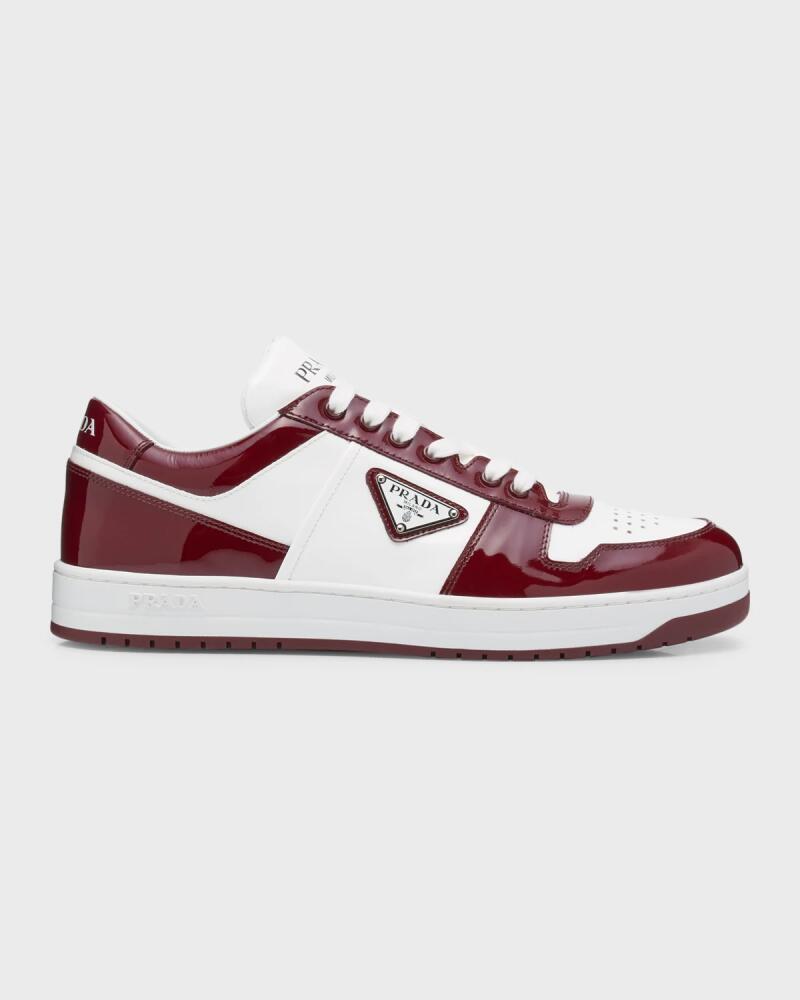 Prada Men's Downtown Patent Leather Low-Top Sneakers Cover