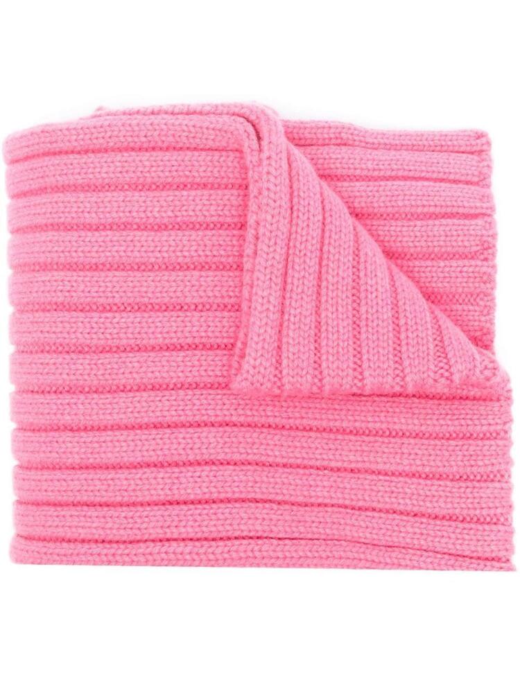 Patou Ribbed-knit wool scarf - Pink Cover