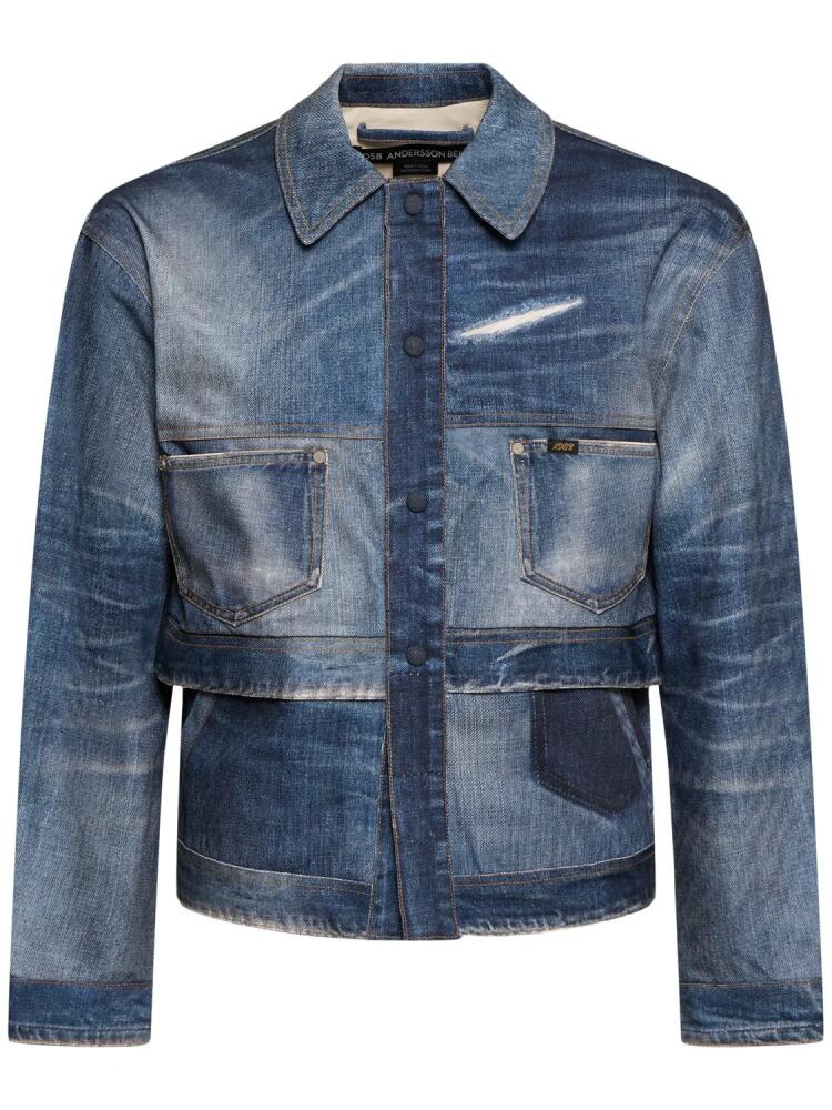 ANDERSSON BELL Trompe L'oeil Double Waist Denim Jacket Cover