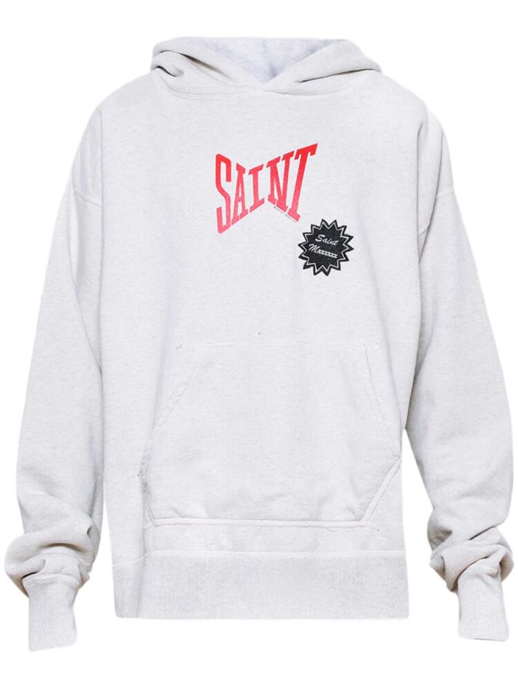 SAINT MXXXXXX logo-print cotton hoodie - Grey Cover