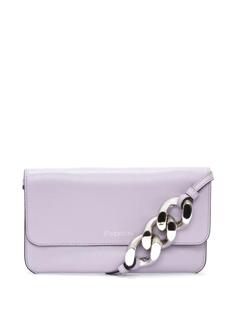 JW Anderson chain-detail phone leather pouch - Purple Cover