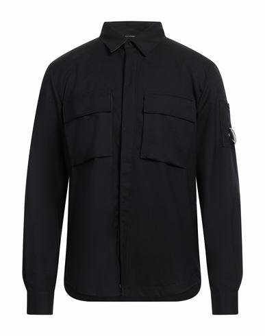 C. p. Company Man Shirt Black Polyester, Wool, Elastane Cover