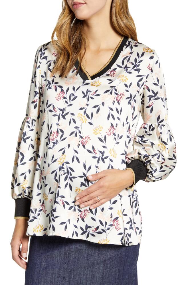 Maternal America Bishop Sleeve Maternity Blouse in Zen Garden Cover