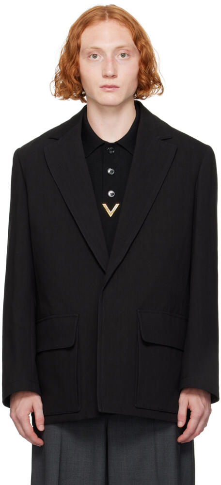 Valentino Black Single-Breasted Blazer Cover