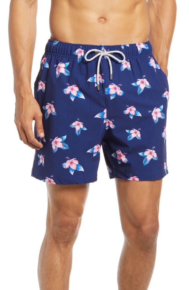 Vintage Summer Seersucker Swim Trunks in Navy Cover