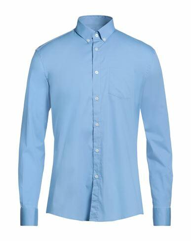 Daniele Alessandrini Homme Man Shirt Sky blue Cotton, Elastane Cover