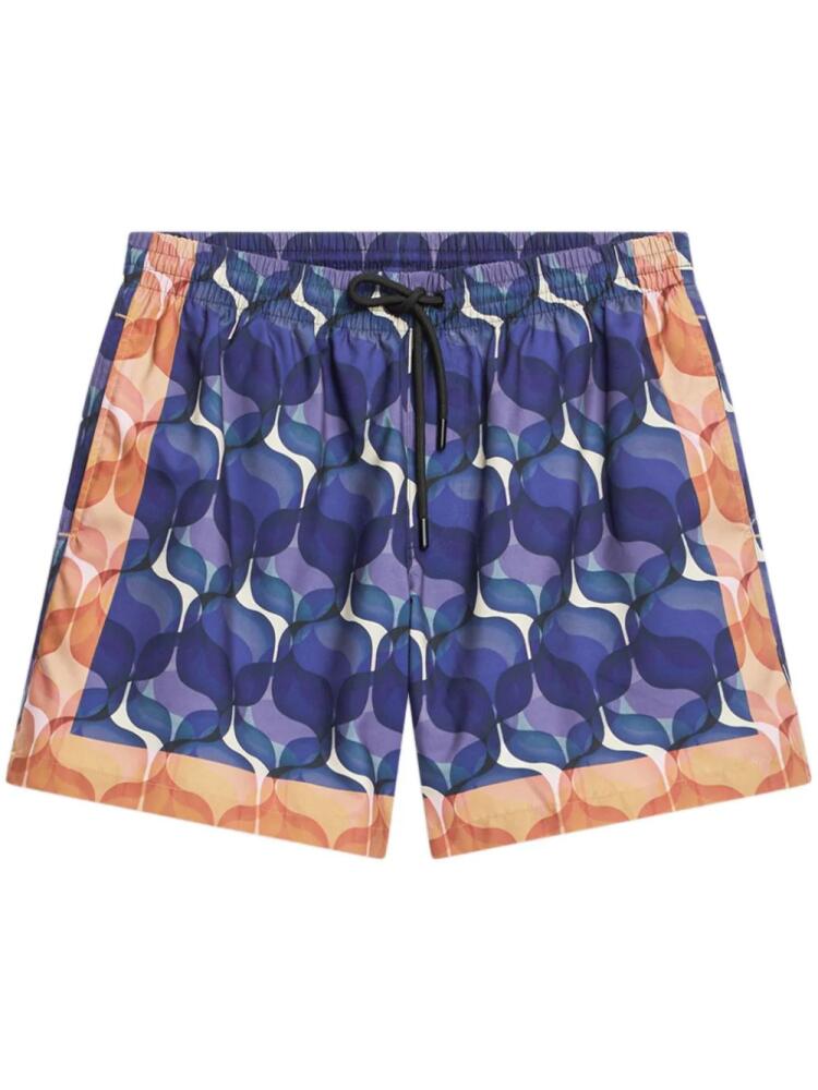 DRIES VAN NOTEN geometric-print swim shorts - Blue Cover