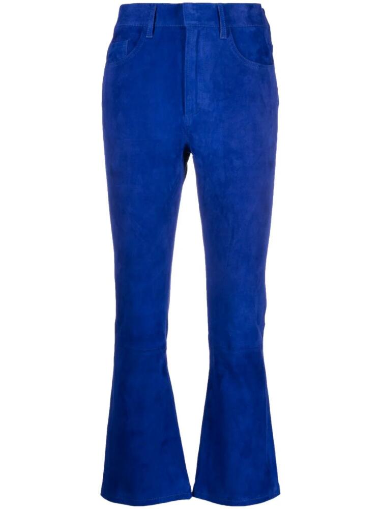 PAULA flared suede trousers - Blue Cover