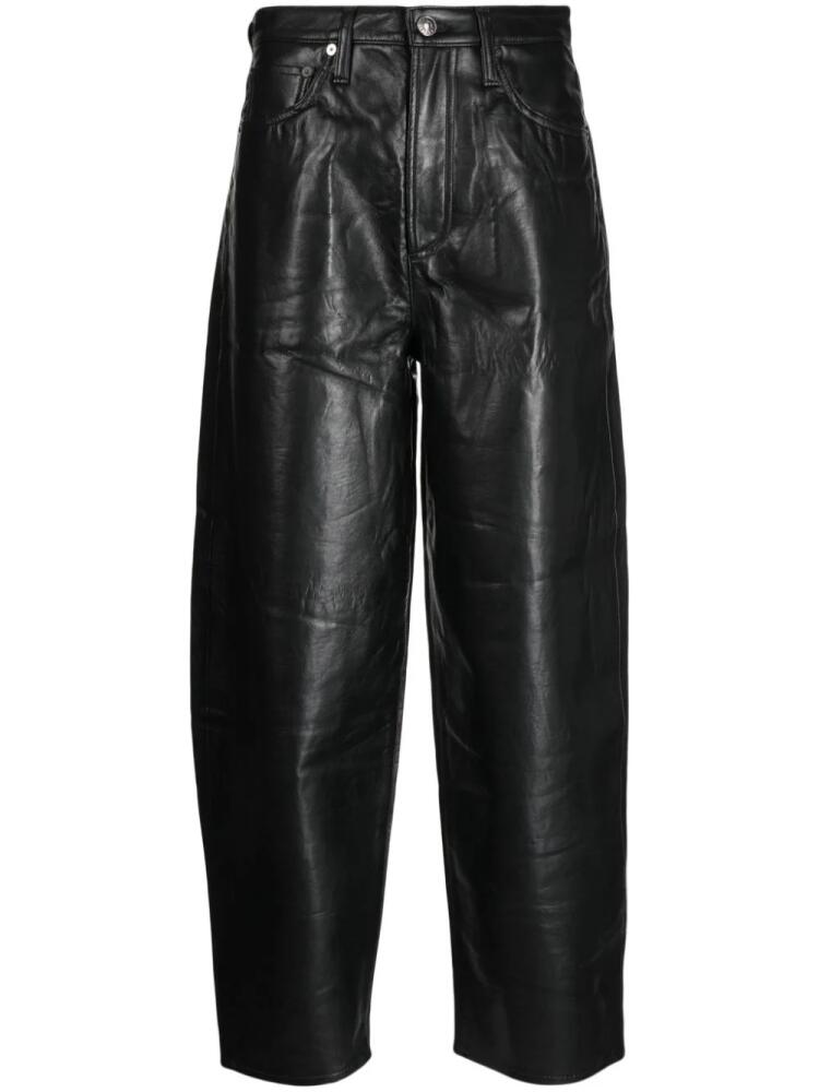 AGOLDE high-waisted leather balloon trousers - Black Cover