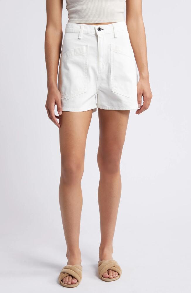 ASKK NY Virginia High Waist Denim Shorts in Ivory Cover