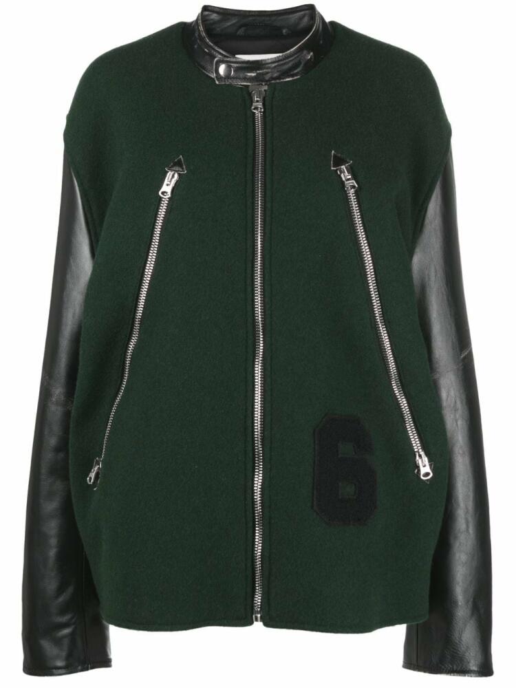 MM6 Maison Margiela zipped varsity jacket - Green Cover