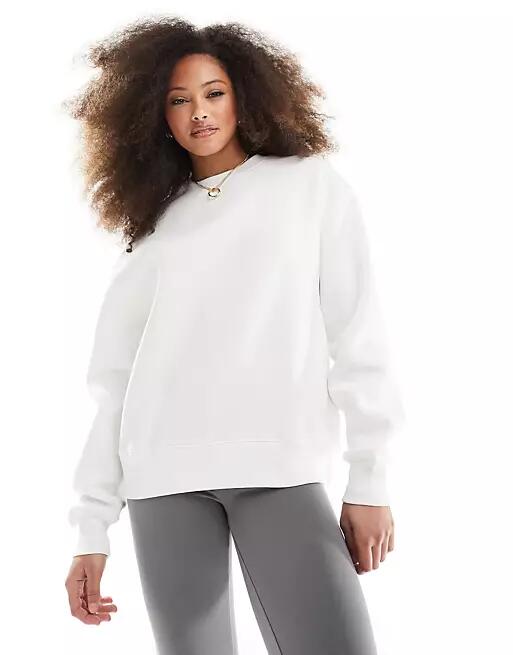 Pull & Bear oversized crew neck sweater in white Cover