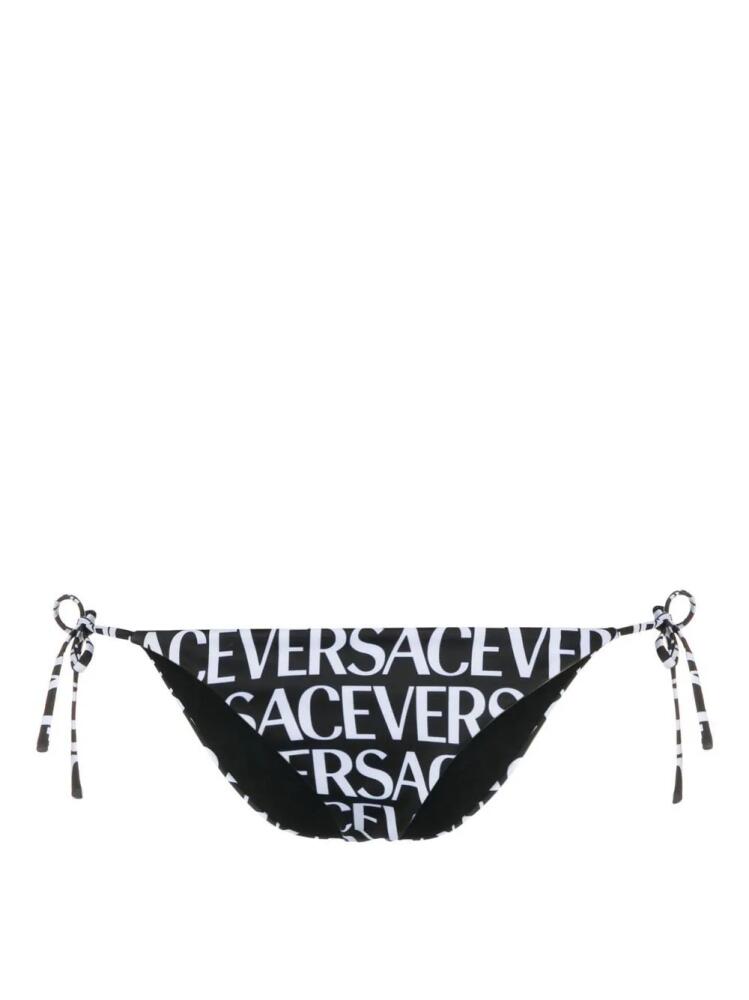 Versace logo-print tie-fastening bikini bottoms - Black Cover