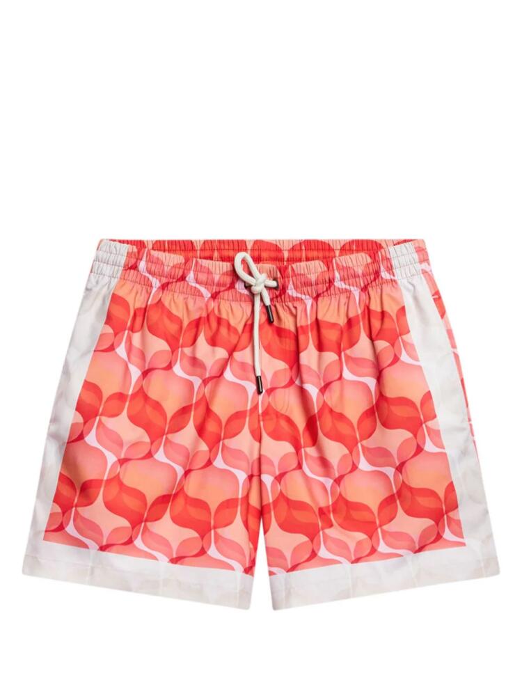 DRIES VAN NOTEN geometric-print swim shorts - Red Cover