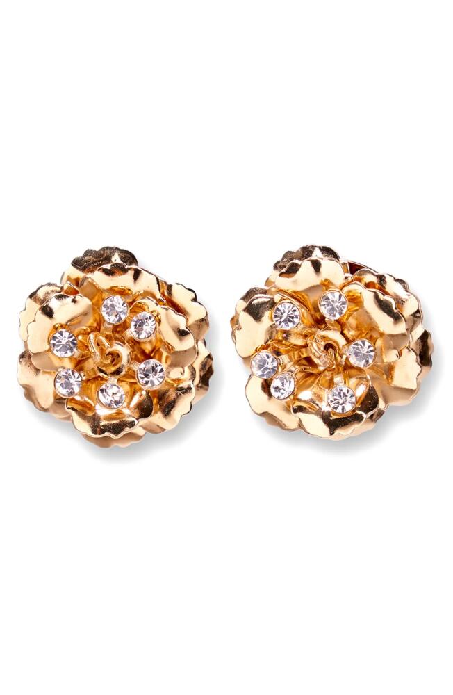 Carolina Herrera Small Flower Stud Earrings in Gold Cover