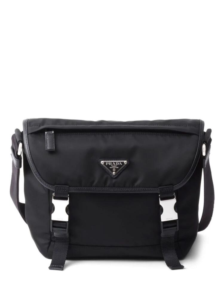 Prada logo-patch shoulder bag - Black Cover