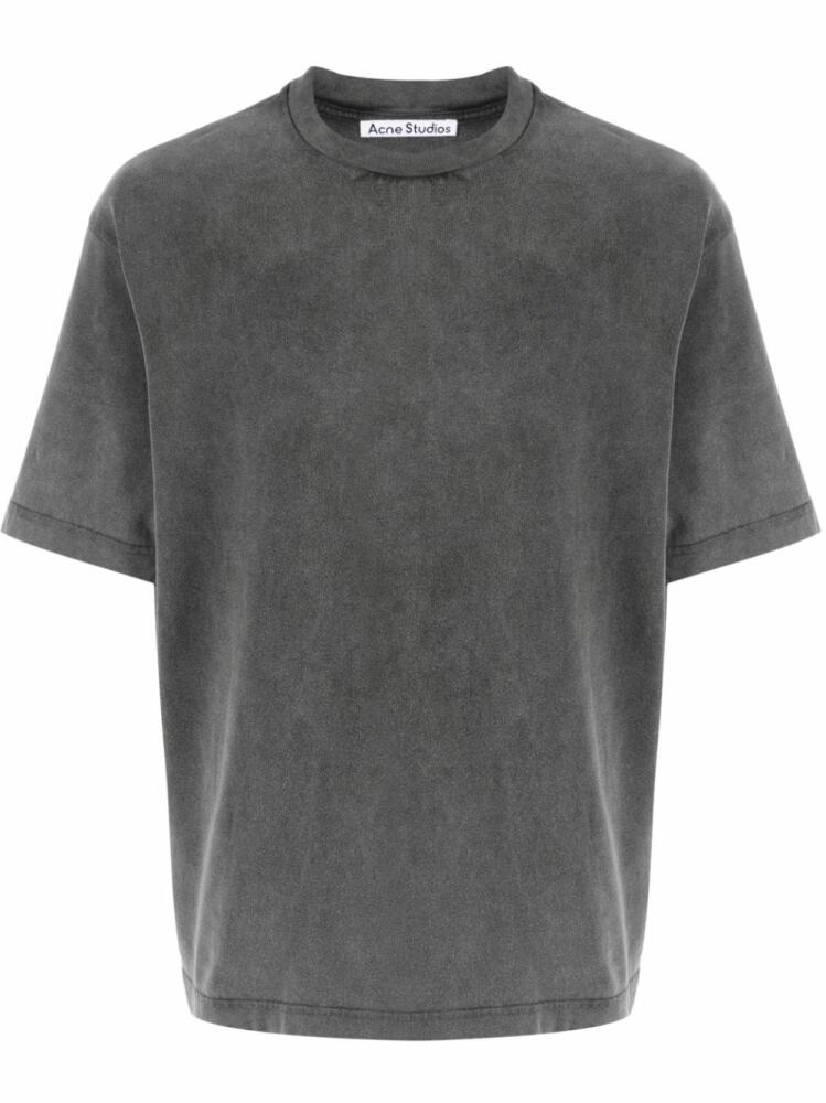 Acne Studios logo-patch cotton T-shirt - Grey Cover