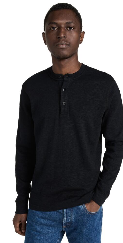 Reigning Champ Slub Long Sleeve Henley Tee Black Cover