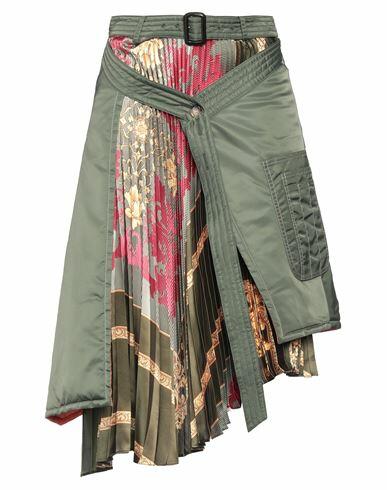 Andersson Bell Woman Midi skirt Military green Nylon, Polyester Cover