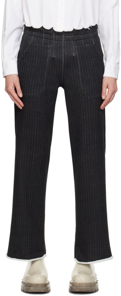 UNDERCOVER Black Pinstripe Trousers Cover